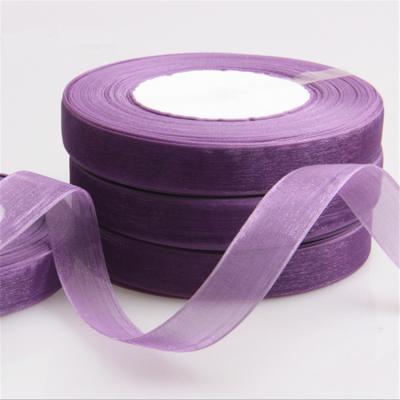 China Double Face Customized 100% Pure Polyester Organza Silk Ribbon For Gift Wrapping for sale