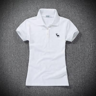 China High Quality Women's Anti-Shrink Blend Cotton Europe Size Polo Shirt With Embroidery Logo for sale