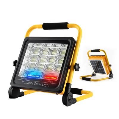 China IP65 Environmental Protection Outdoor Solar Rechargeable Light 50W 100W Portable Solar Camping Light for sale