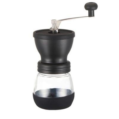 China Hand Viable Coffee Grinder with Two Glass Jars Burr Mill Manual Coffee Conical Grinder Adjustable Setting for sale