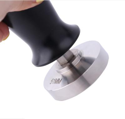 China Morden 51mm Stainless Steel Hand Push Calibrated Coffee Tamper Holder Bartender Tool Hot Selling Luxury Coffee Espresso Tamper for sale