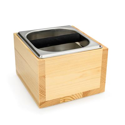 China Sustainable Coffee Knock Box With Removable Knock Bar Espresso Melts Bartender Wood Knock Box Drawer for sale