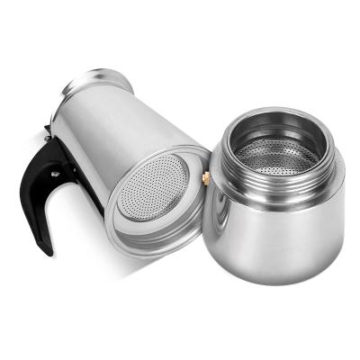 China Mocha Pot Viable Border European Style Stainless Steel Portable Electric Coffee Pot In Stock Customization for sale