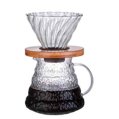 China Borosilicate Glass Sustainable Heat Resistant Coffee Maker Pour Over Glass Cloud Coffee Pot for sale