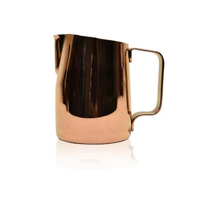 China Viable Gold Stainless Steel Milk Jug Mirror Polished Milk Coffee Latte Art Pitcher Jug Cup for sale