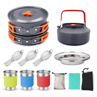 China General Use For Camping Gas And Induction Cooker Outdoor Supplies New Self Propelled Pot Set Outdoor Picnic Pot Dinnerware Set Combination for sale