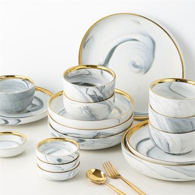 China Viable White Porcelain Cup Saucers Set With Gold Rim For Restaurant for sale