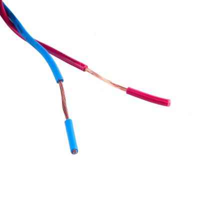 China Construction Customized colorful 0.5mm 0.75mm 1.0mm 1.5mm 2.0mm 2.5mm ZR-RVS 2 core twisted pair cable electron wire for sale