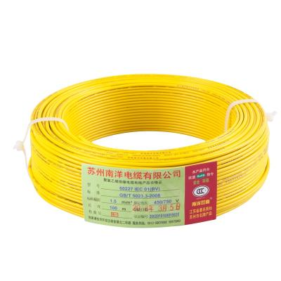 China Construction Bv1.5 BV1.5 Square Millimeter Copper Core Polyvinyl Chloride Insulated Wire And Cable for sale