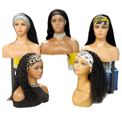 China Loosely Deep Easy To Wear Head Band Wigs Hair Wig With Band For Black Women Lace Up Non Hair Band With Wig for sale