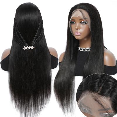 China Silky Straight Human Hair Natural Color Wholesale Price Wholesale Price Virgin Hair Lace Front Lace Wig For Black Women for sale