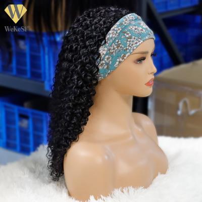 China Wholesale Kinky Curly Kinky Straight 30 Inch Headband Wig, Headband For Curly Head Band Wig, Pre Plucked Transparent Full Lace Wig for sale