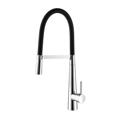 China Contemporary Metered Faucets Deck Mounted Brushed Nickel Copper Black Spring Kitchen Faucet Pull Out Kitchen Faucet for sale