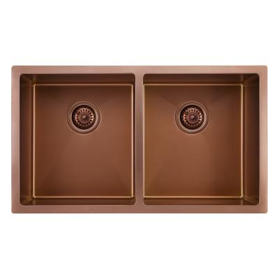 China Without Faucet Undermount Rose Gold Stainless Steel Kitchen Sink for sale