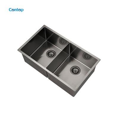 China Australian Standard Handmade Gold Color 304 Stainless Steel Double Faucet Kitchen Sink Undermount Bowl Without Bowl for sale