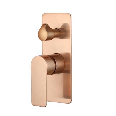 China Without DZR Approval Rose Gold Slide Bar Filigree Brass Shower Diverter for sale