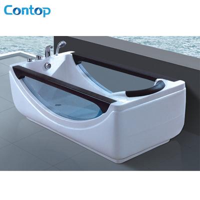 China Acrylic massage whirlpool bath tub with skirt and headrest for sale