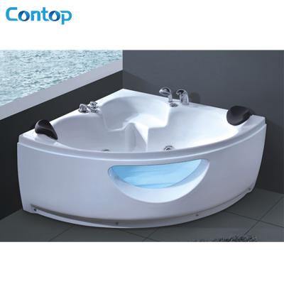 China Freestanding Corner Bathtubs And Whirlpool Air Massage Jet Two People Triangle Massage Freestanding Luxury Acrylic Indoor Spa Bathtub for sale