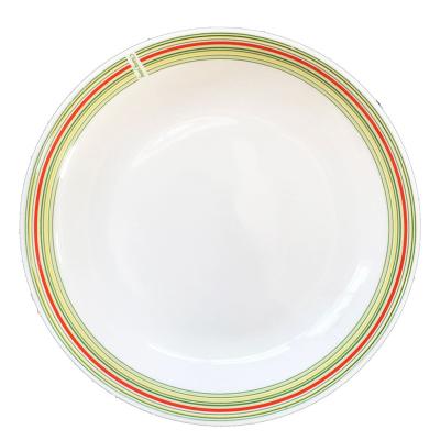 China Sustainable Solhui Ceramic Liner Edged Round Dinner Plate Home Household Pasta Dishes for sale