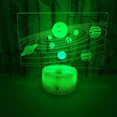 China 2020 New Solhui Modern Christmas Design Gift Night Light For Kids Solar System 3D Universe Illusion Lamp Help Kids Learn Science for sale