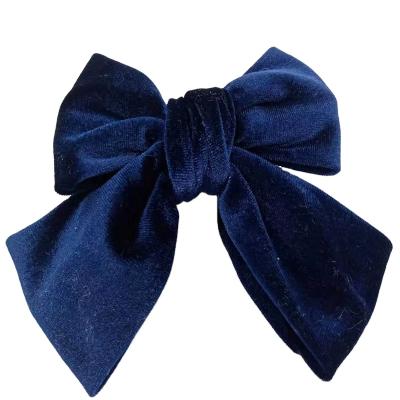 China Latest Selling Spring Flannel Big Bow Fashionable Hot Hairpin Woman Ins. Temperament Back Hairpin for sale