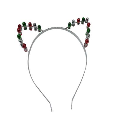 China Cute European and American style girl's festival Christmas style tie bells iron headband hair accessories for sale