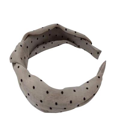 China Popular New Design Fashion Style Girl's Accessories Headband Hair Accessory With Flocking Cloth Tied On The Back for sale