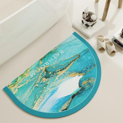 China Sustainable Luxury Non Slip Round Quick Dry Memory Foam Absorbent Shower Cover Bath Mat for sale