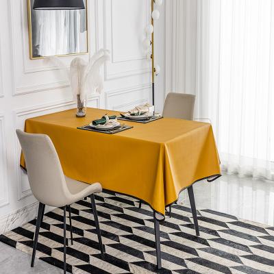 China New arrival waterproof custom oilproof PU soft wear-resistant tablecloth for dining table for sale