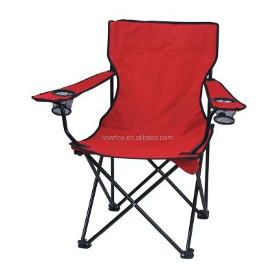 China Modern outdoor red folding chair with two mesh cup holders for sale