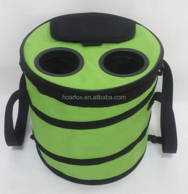 China BOXES Green Waterproof Pop Up Cooler Bag With Black Strap And Hand Carry for sale