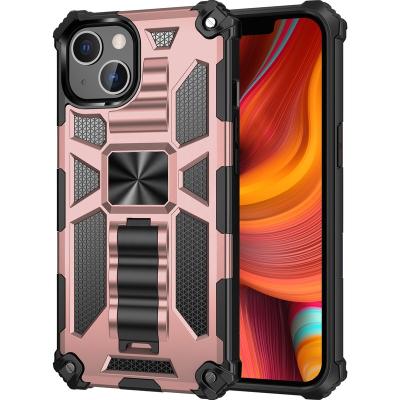 China 2021 New Hot Luxury Shockproof TPU Shockproof Phone Case Magnetic Back Cover With Built-in Kickstand For iPhone 11 12 Pro Mini XS Max XR for sale