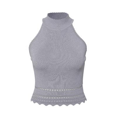 China Custom Made Summer High Stitch Anti-wrinkle Full Needle Sweater Vest Women Sweater Lace Vest for sale