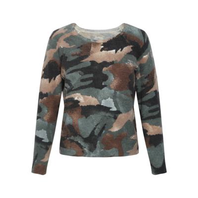 China Anti-wrinkle Wear Camouflage Sweaters Pullovers Sweater Bilateral Custom Print Print Sweater Woman for sale