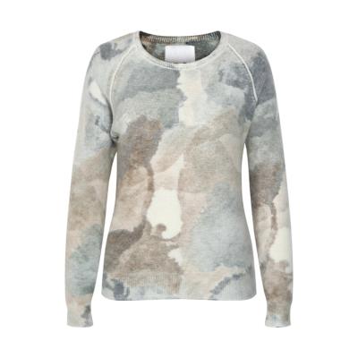 China Custom Luxury Printed Women's Anti-Wrinkle Sweaters Fashionable Women's Alpaca Printed Sweater for sale