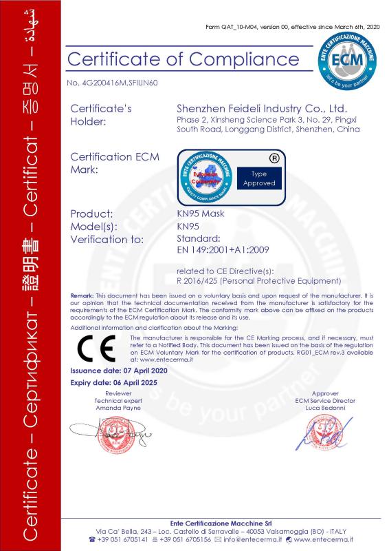 CE - Shenzhen Feideli Industrial Co., Ltd.