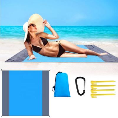 China Light weight and box fold in a small portable oversized waterproof outdoor beach travel pocket mat for sale