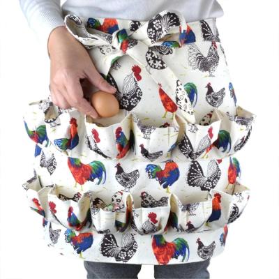 China Wholesale Popular Customized Printing Design Farm Chicken Egg Collecting Apron for sale