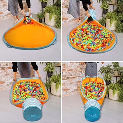 China Large Viable Portable Foldable High Quality Cloth Drawstring Children's Toy Storage Bag Play Mat for sale