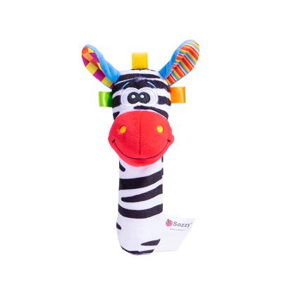 China OEM Eco-friendly Material Brand Small Fold Rattle Set Sewing Stuffed Plush Assorted Toys For Children for sale