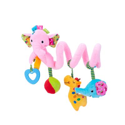 China Hanging Colorful Baby Rattle Spiral Baby Toy Pattern Cloth Plush Toys Eco-friendly Music Material for sale