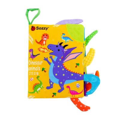 China Jungle/Dinosaur/Ocean/Farm Washable Early Education Baby Cloth Soft Book for sale