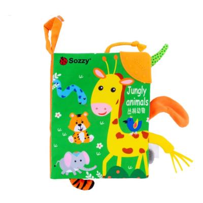 China Customization Soft and Washable 3D Jungle/Dinosaur/Ocean/Farm Early Cloth Baby Education Book for sale