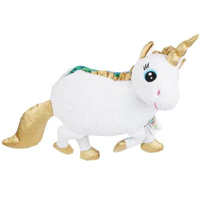 China White Plush Embossed Pattern Fabric Plush Unicorn Stuffed Toy Animal Eco - Friendly for sale