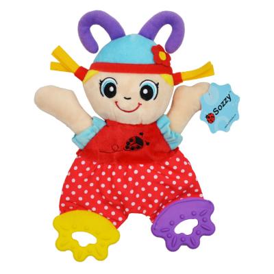 China Teether 2022 new arrival eco-friendly material plush teether toys silicone animal with cover for sale