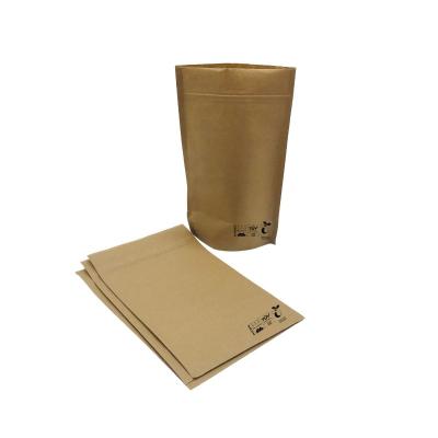 China Biodegradable Kraft Pouch With 100% Biodegradable Film 100% Compostable Zipper Bag For Food for sale