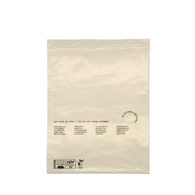 China BIODEGRADABLE PLA+PBAT Full Customized Biodegradable Clothing Packaging Ziplock Bag for sale