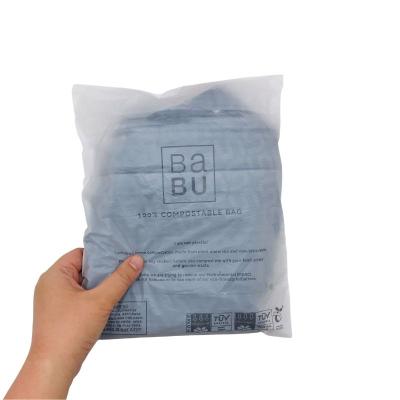 China Factory Custom 100% BIODEGRADABLE Compostable Swimwear Underwear T-shirt Bag Clothing Packaging Bags for sale