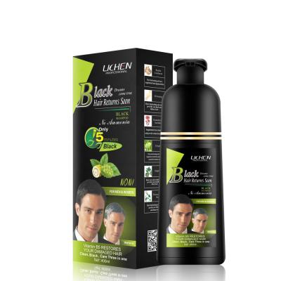 China Factory Natural Ammonia Free Formula 100% White To Black Shampoo China Pakistan Hair Color Shampoo OEM 400ml for sale