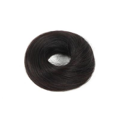 China Hot Selling Synthetic Straight Human Hair Donut Bun Elastic Band Hair Bun For Women Wig for sale